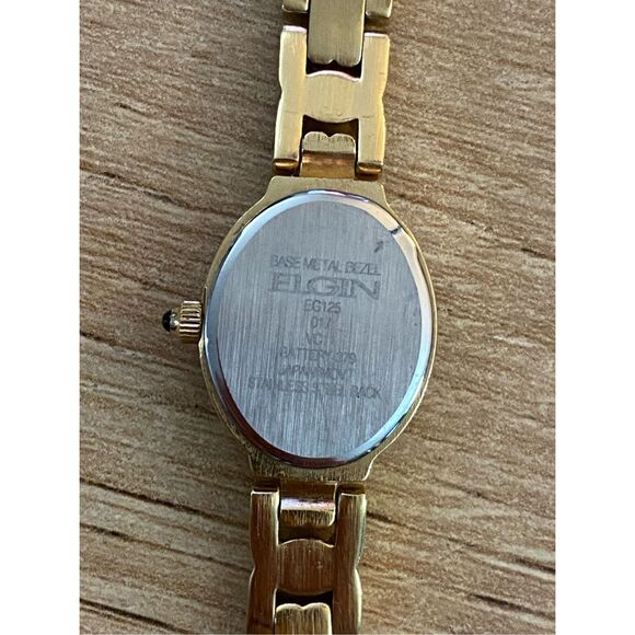 Elgin Vintage Small Gold Watch with Crystal Face - Picture 4 of 10